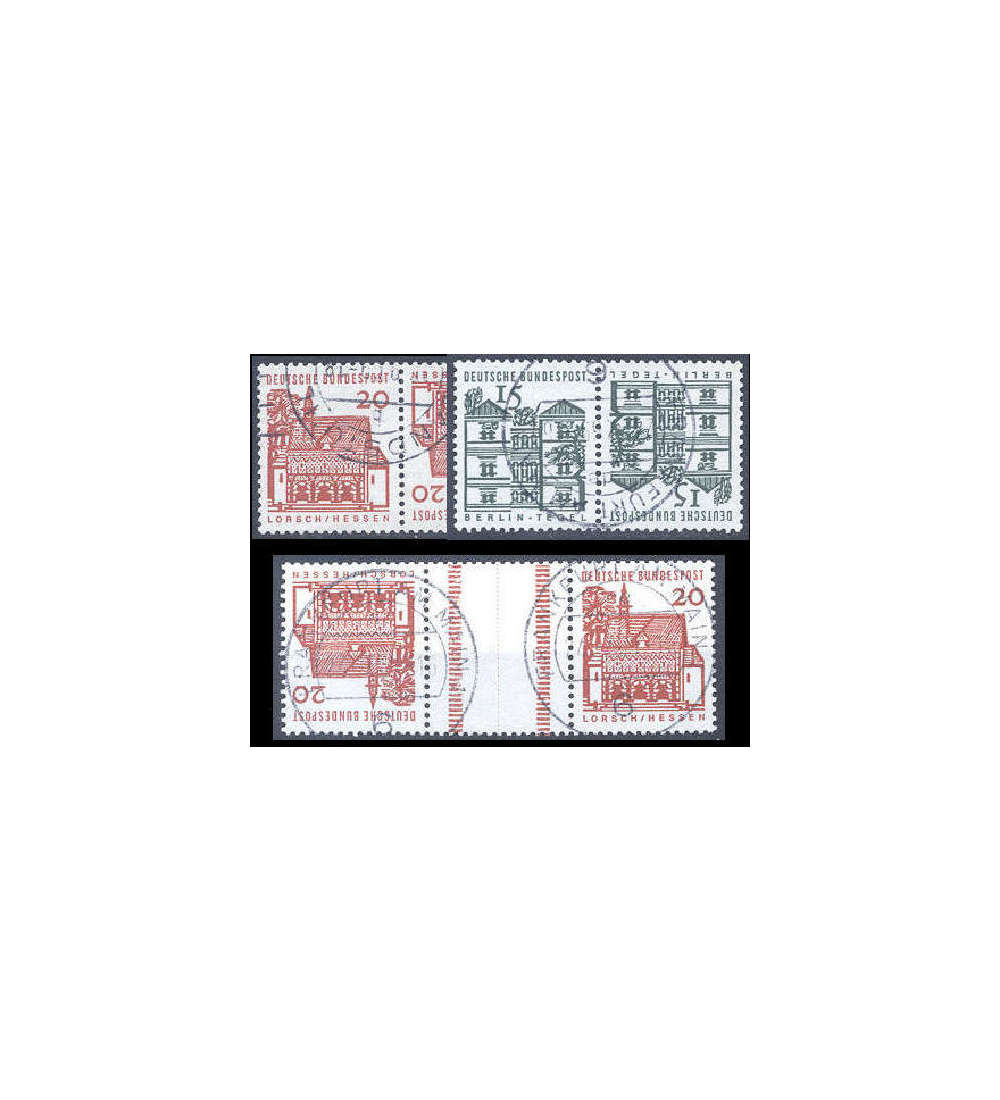 BRD Bund Zusammendrucke K5-KZ4 Tegel/Lorsch 1965/66 gestempelt