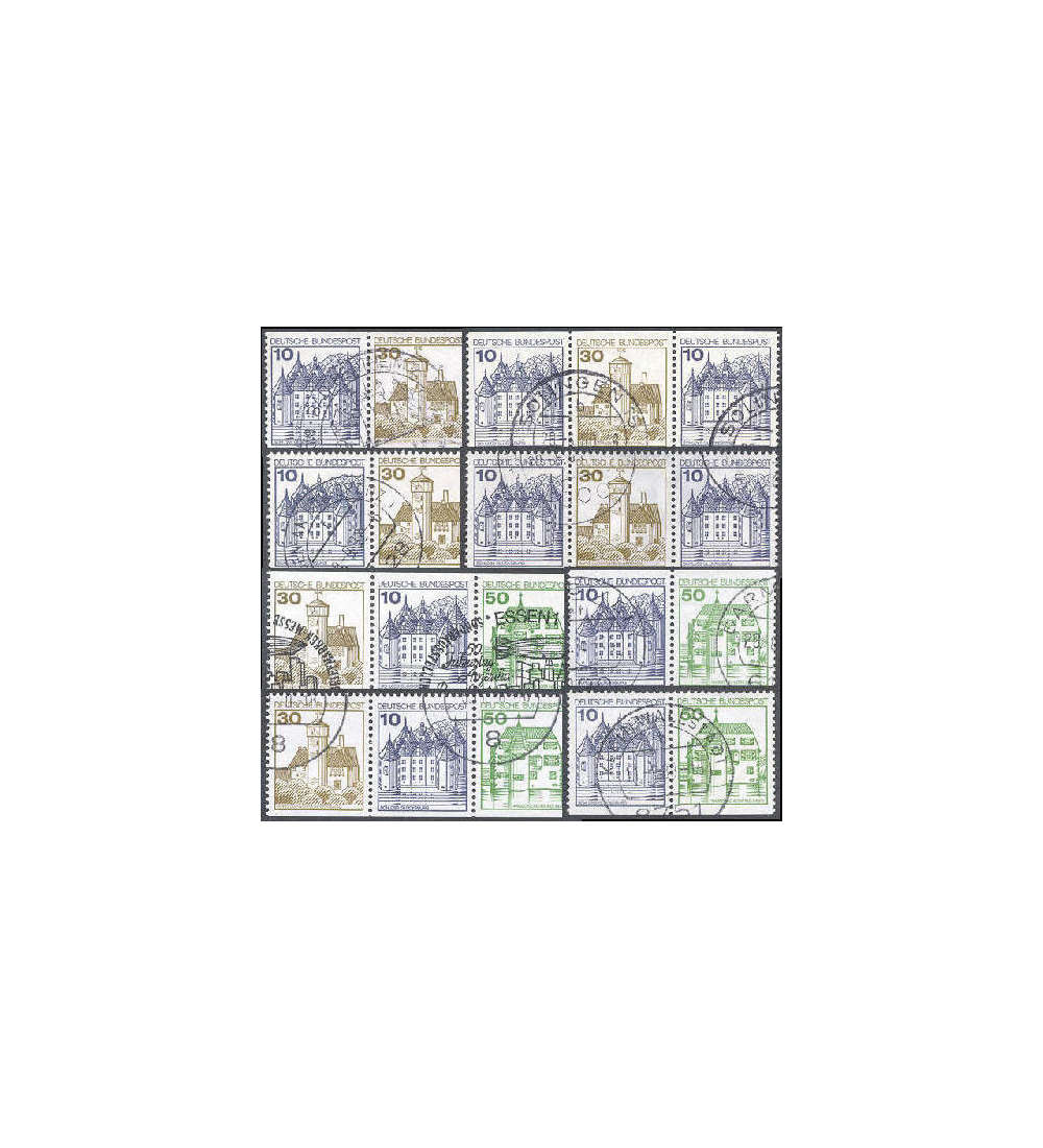BRD Bund Zusammendrucke W63-W70 Burgen und Schlsser 1980 I gestempelt