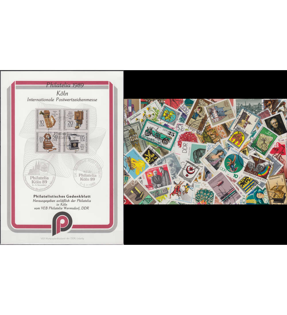DDR Sondermarken mit Sonderblatt Internationale Postwertzeichenmesse Kln