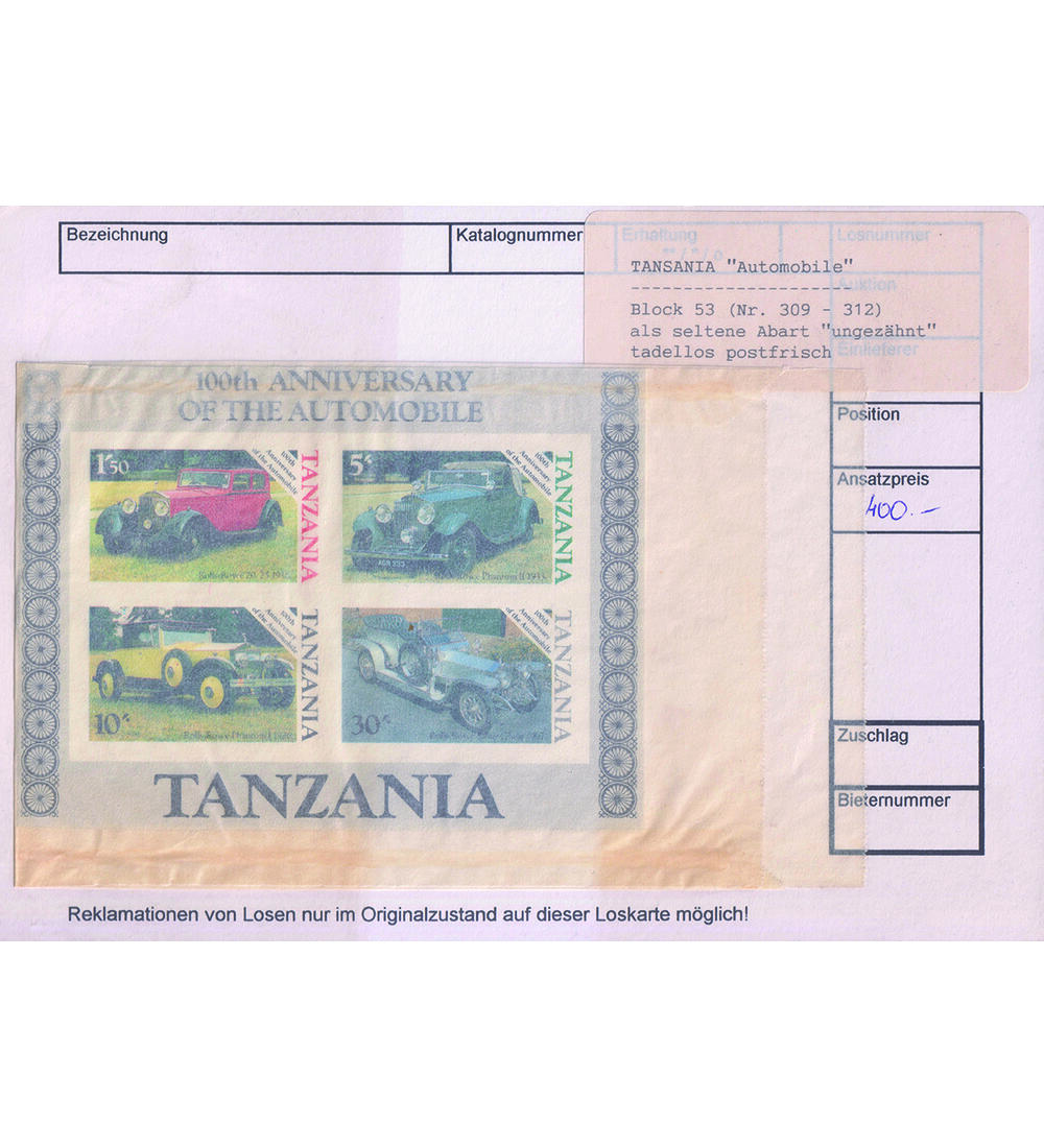 Auktionslose Lot von 10 verschiedenen Losen mit Abarten und Besonderheiten