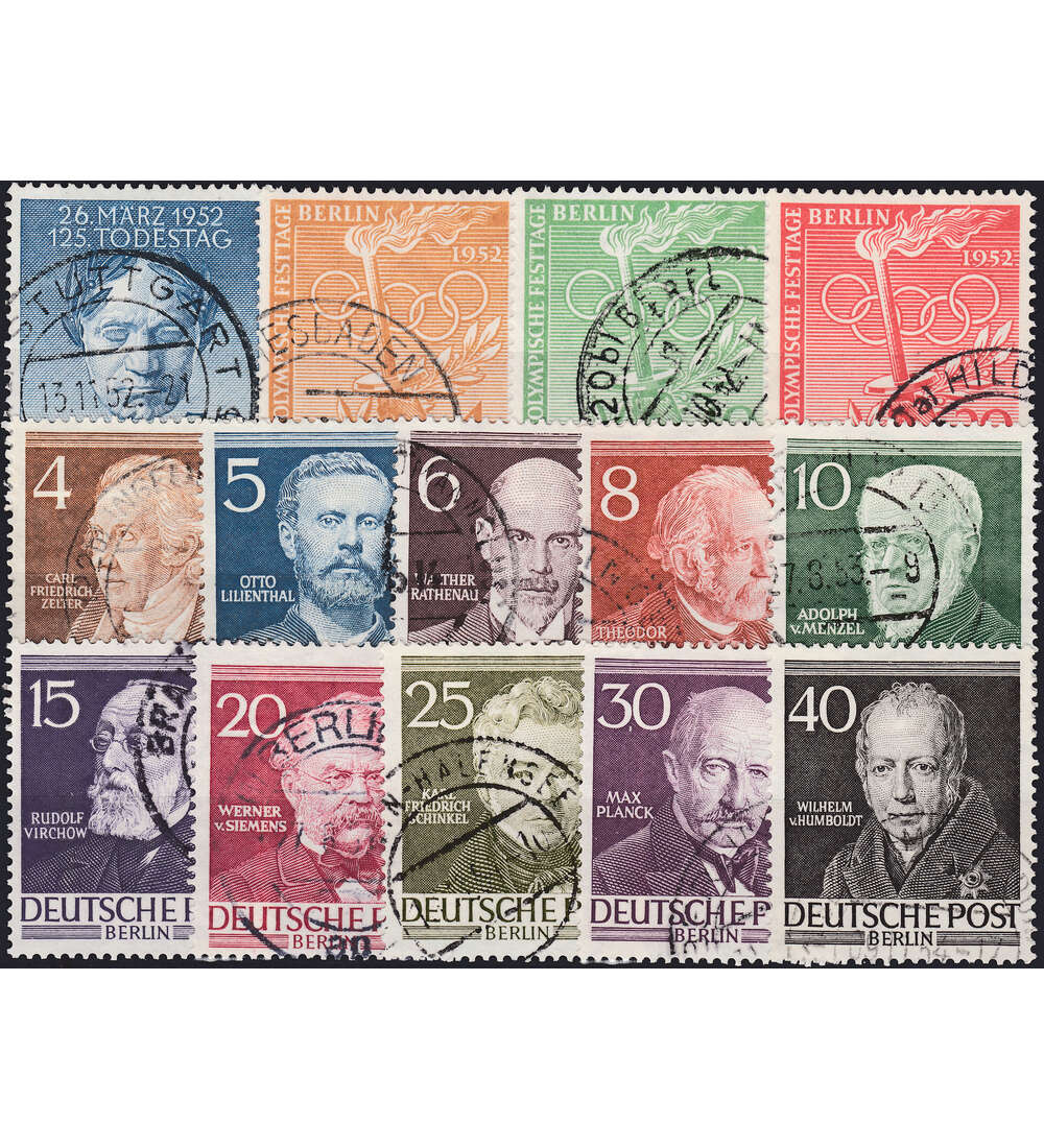 Berlin Jahrgang 1952 gestempelt komplett Nr. 87-100