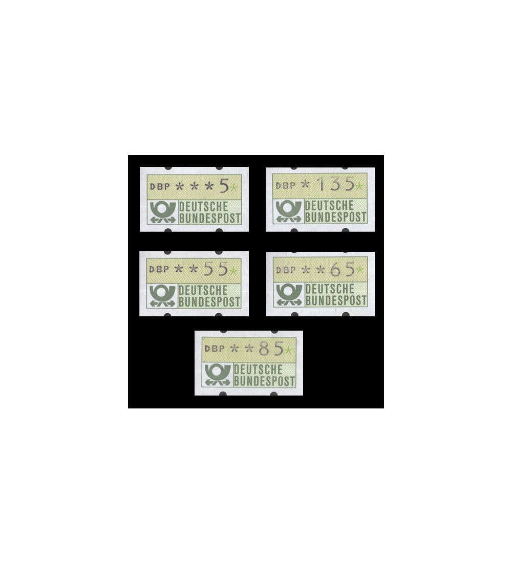 BRD Bund ATM1.1 hu VS4 postfrisch ** mit rcksitiger Nummer 5/55/65/85/135 Pfennig