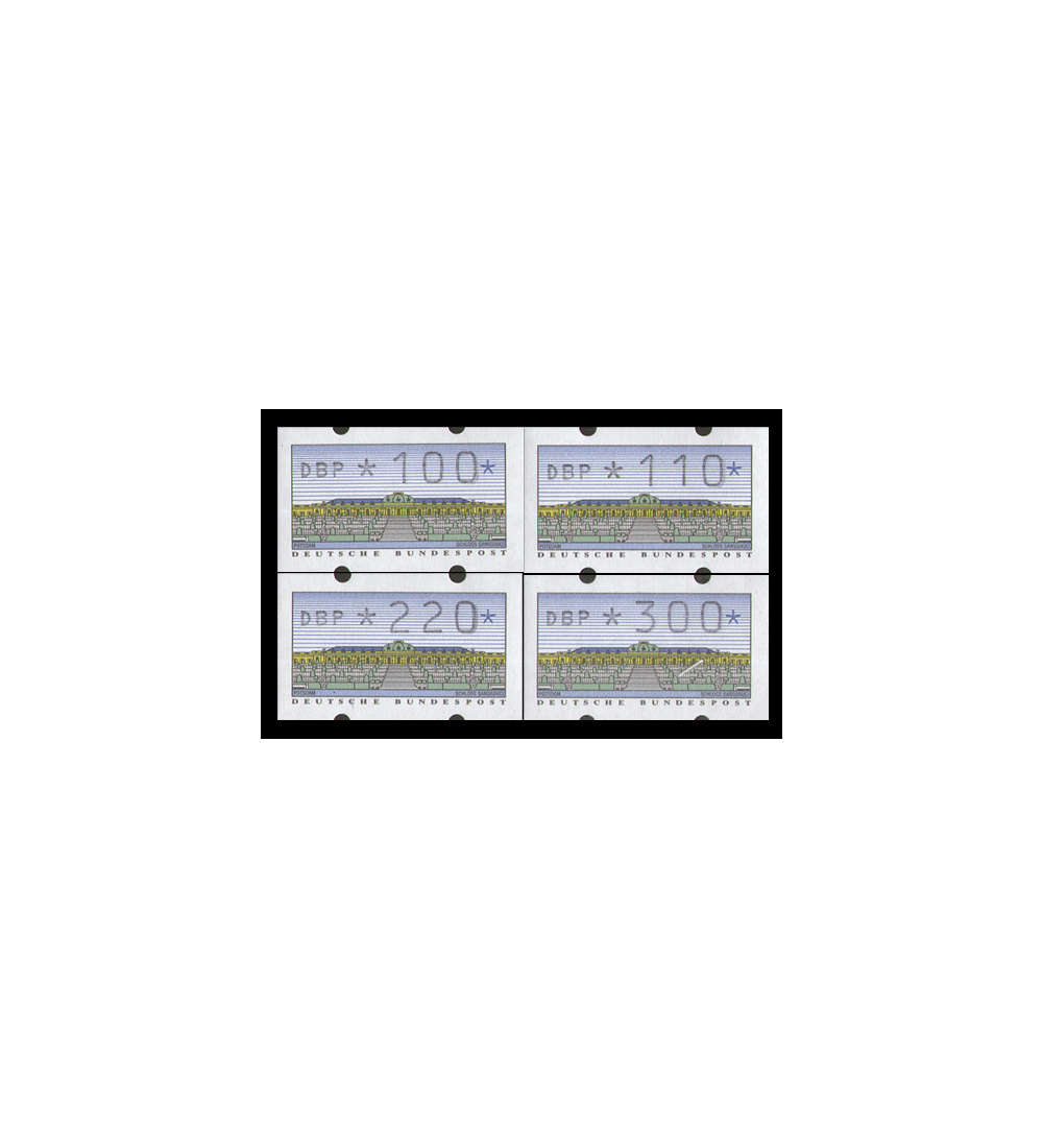 BRD Bund ATM2.1.1 VS2 postfrisch ** mit waagerechter rckseitiger Nr 100/110/220/300 Pfennig  DBP normal