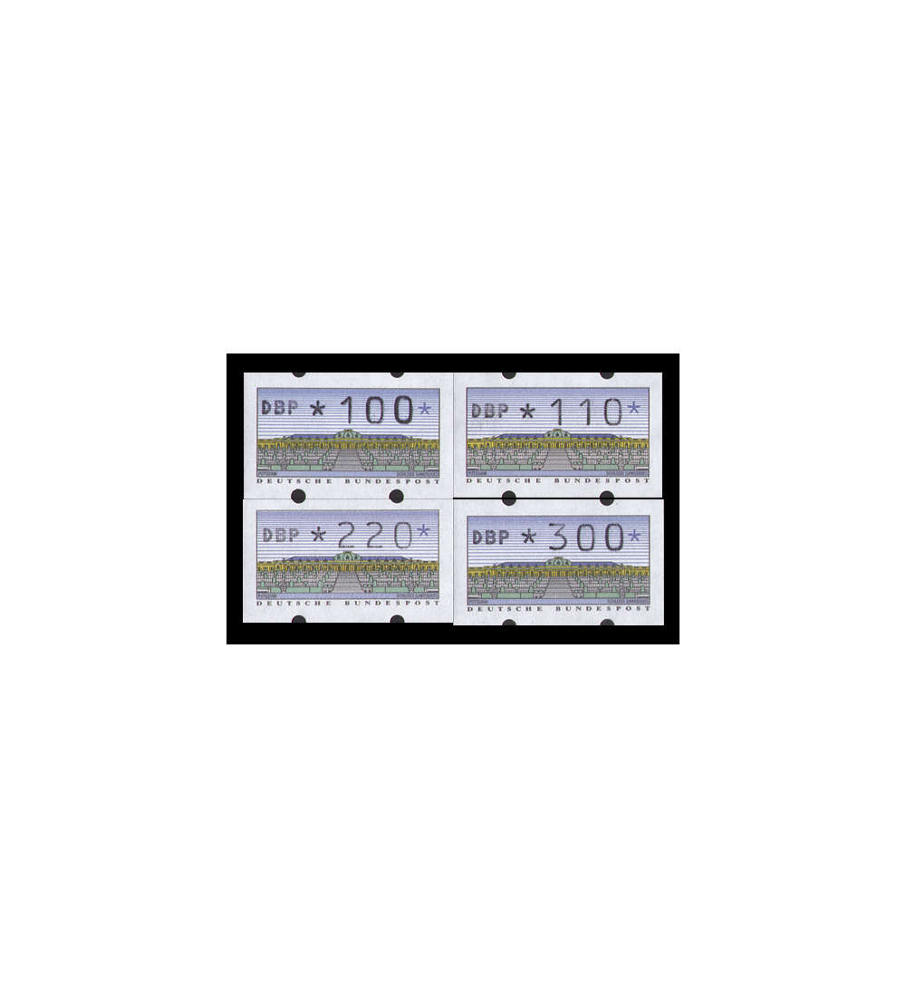 BRD Bund  ATM2.1.2 VS2 postfrisch ** senkrechte rckseitige Nr 100/110/220/300 Pfennig           DBP fett