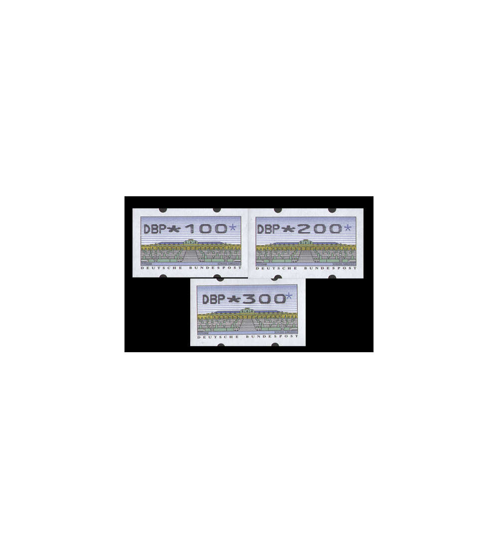 BRD Bund ATM2.2.1 VS1 postfrisch ** waagerechte rckseitige Nr 100/200/300 Pfennig               DBP+Wertziffern breit