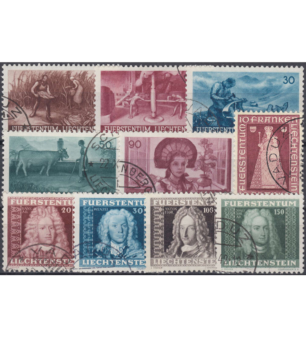Liechtenstein 1941 gestempelt Nr. 192-201