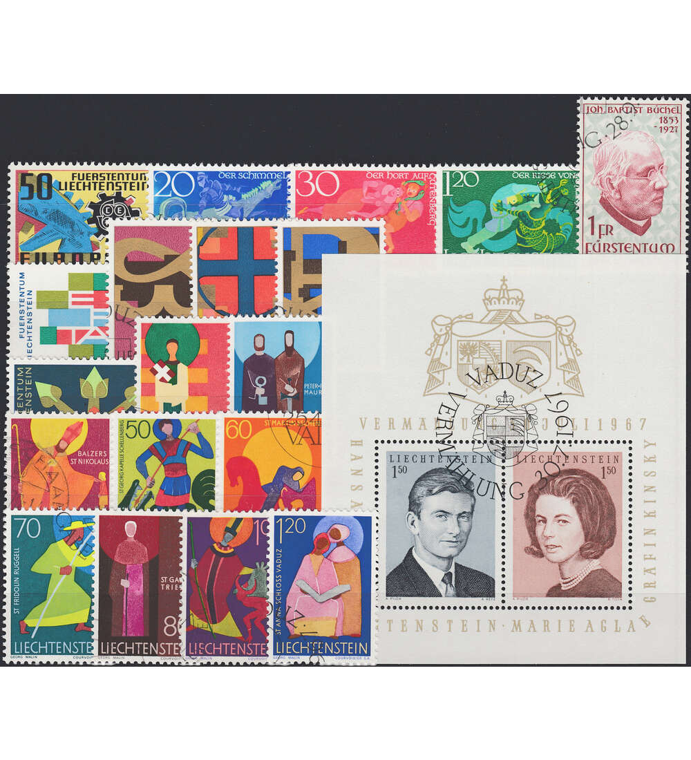 Liechtenstein 1967 gestempelt Nr. 474-494 Block 7