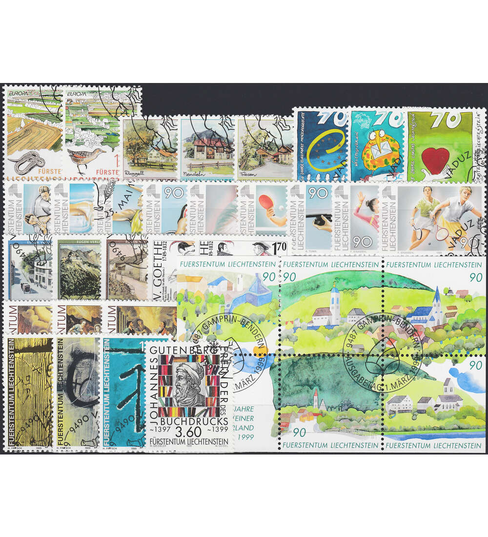 Liechtenstein 1999 gestempelt Nr. 1190-1223 Block 16