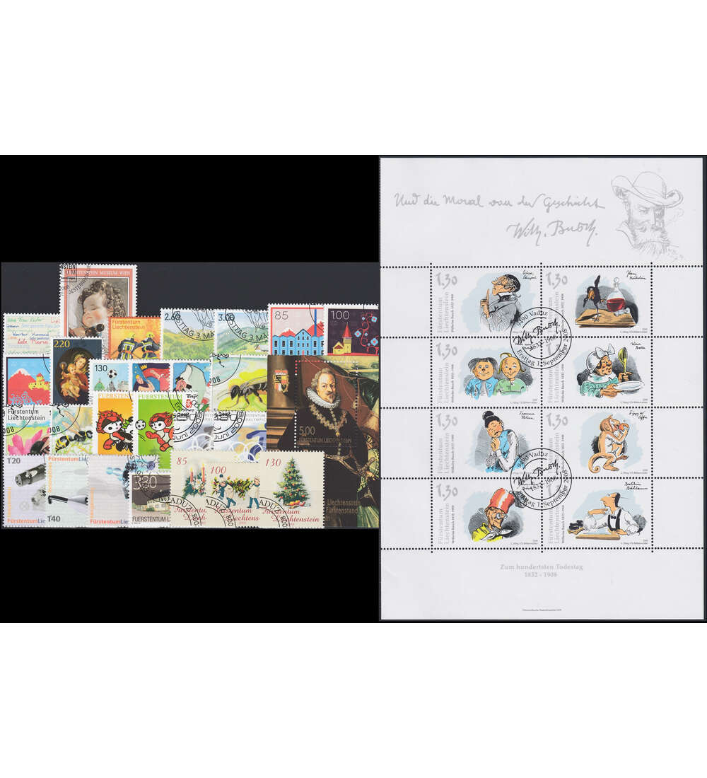 Liechtenstein 2008 gestempelt Nr. 1470-1504 Block 18