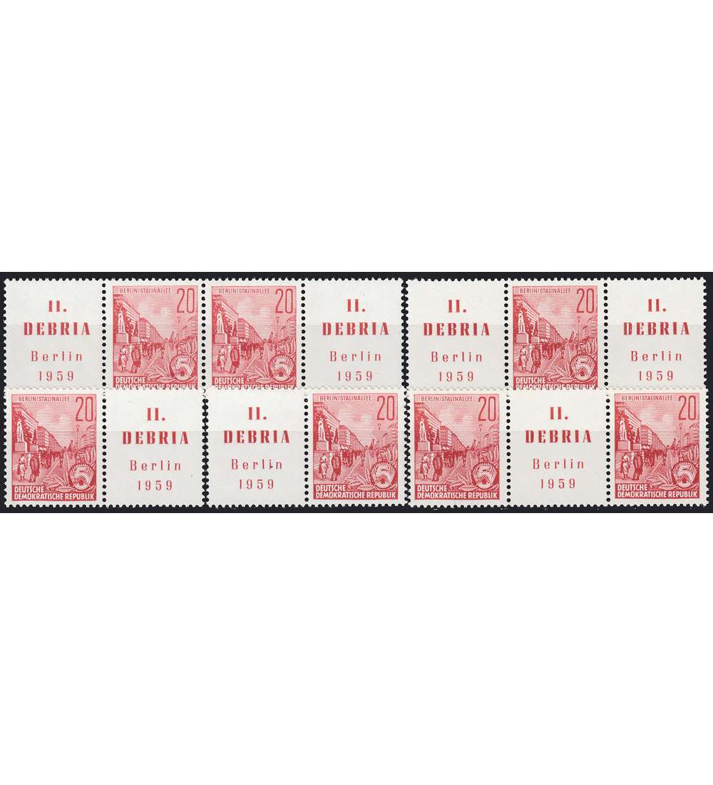 DDR ZD Nr. 580 postfrisch ** DEBRIA 1959  WZd 19 - WZd 23, 5 Kombinat.