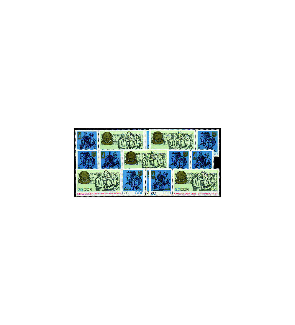 DDR ZD Nr. 1320-1322 postfrisch **   Meistermesse 1967   WZd 177 - WZd 182, 6 Kombinat.