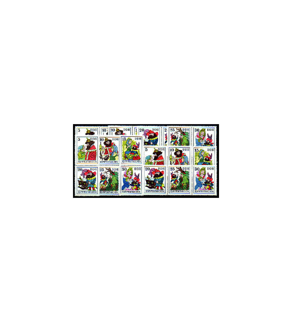 DDR ZD  Nr. 2187-2192 postfrisch **  Mrchen 1976 WZd 337 - SZd 145, 9 Kombinat.