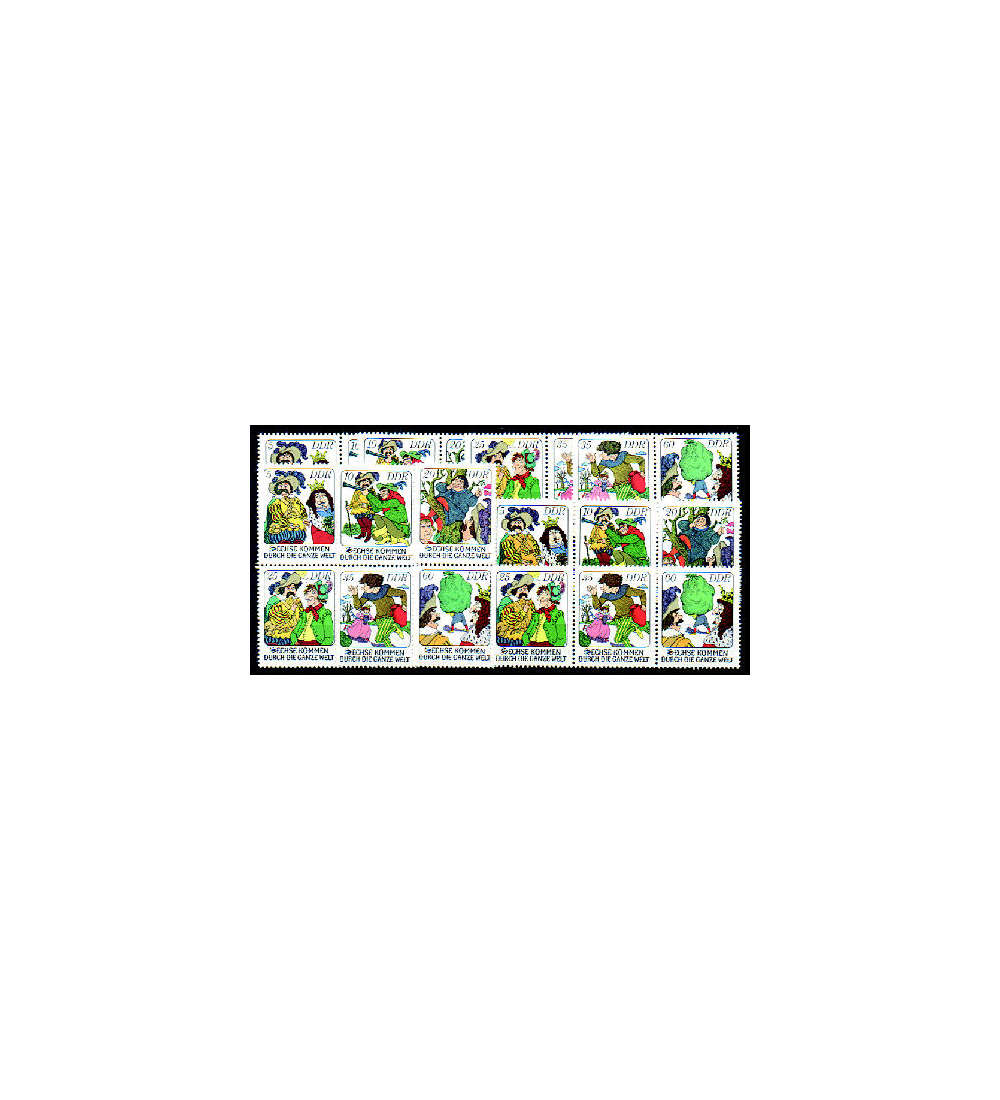 DDR ZD  Nr. 2281-2286 postfrisch **  Mrchen 1977  WZd 356 - SZd 148, 9 Kombinat.