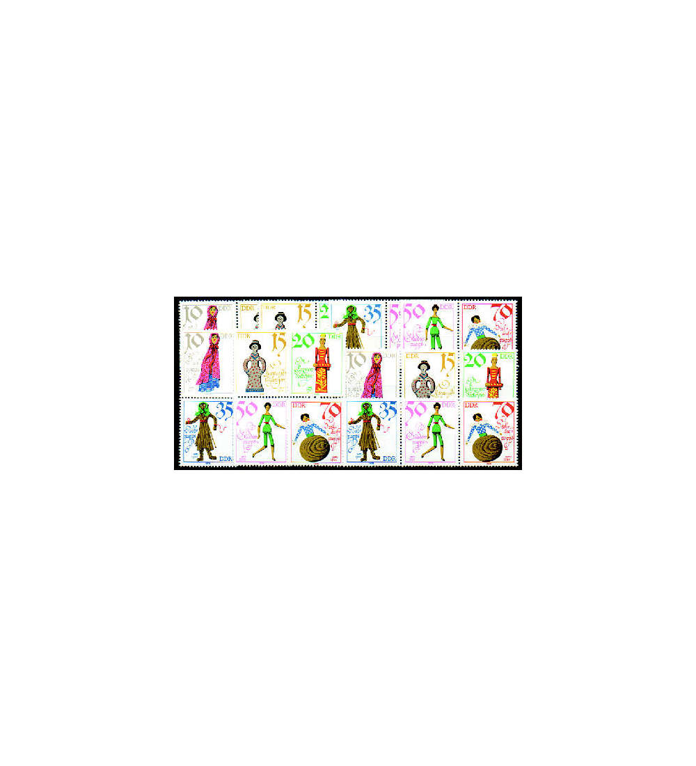 DDR ZD  Nr. 2472-2477 postfrisch **  Historische Puppen 1979    WZd 439 - SZd 201, 9 Kombinat.