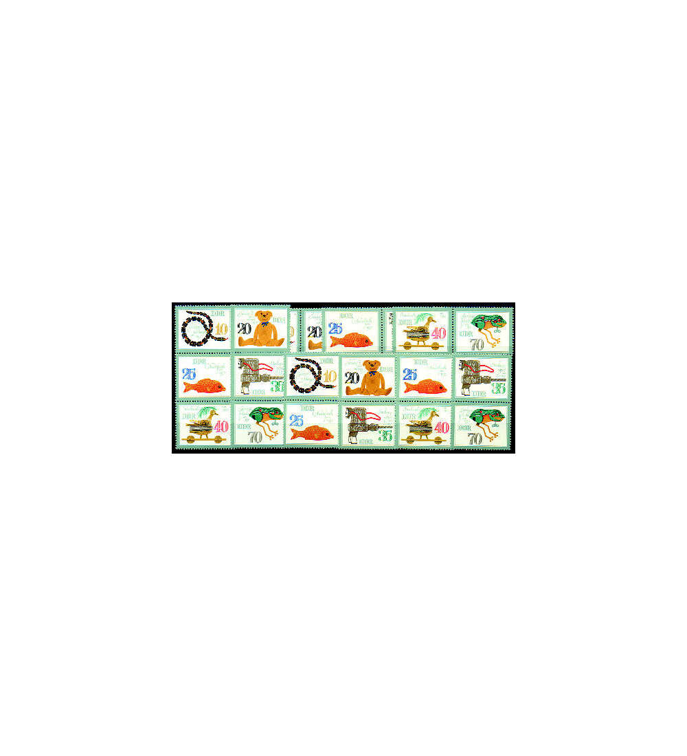 DDR ZD  Nr. 2661-2666 postfrisch **  Historisches Spielzeug 1981  WZd 517 - SZd 234, 9 Kombinat.