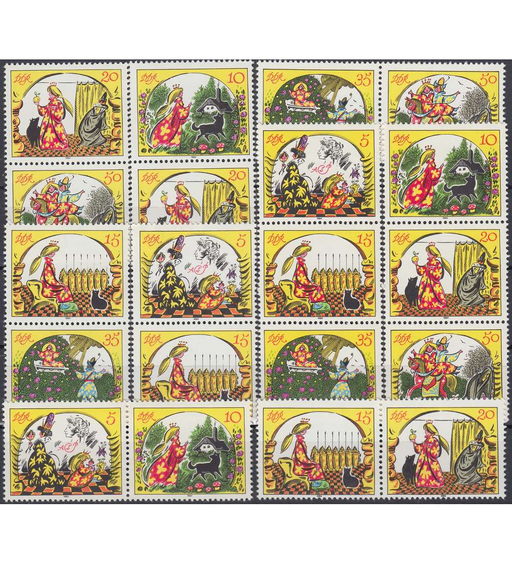 DDR ZD  Nr. 2914-2919 postfrisch **  Mrchen 1984   WZd 614 - SZd 279, 9 Kombinat.