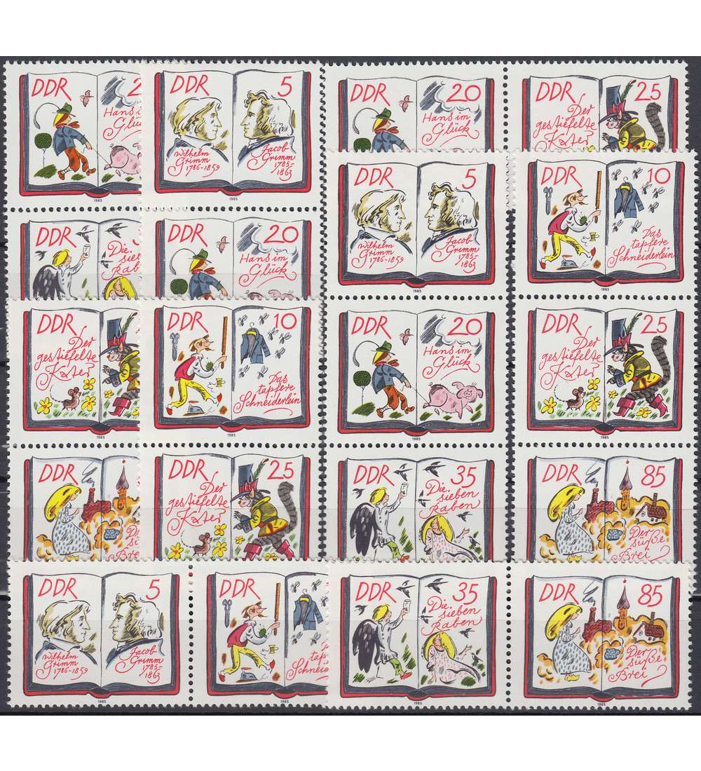 DDR ZD  Nr. 2987-2992 postfrrisch ** Mrchen 1985 WZd 653 - SZd 305, 9 Kombinat.