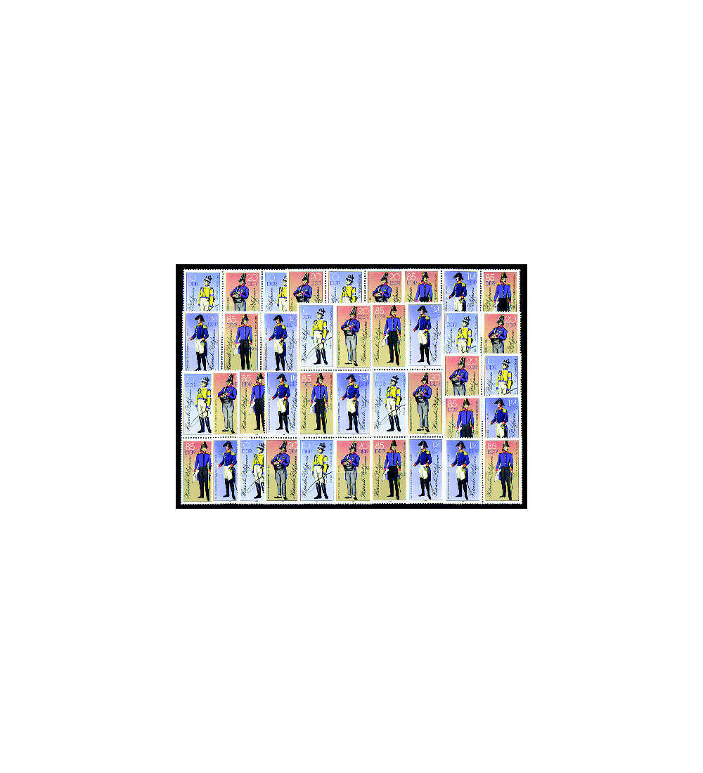 DDR ZD Nr. 2997II-3000II postfrisch **  Postuniformen 1986 WZd 656 - SZd 313, 16 Kombinat