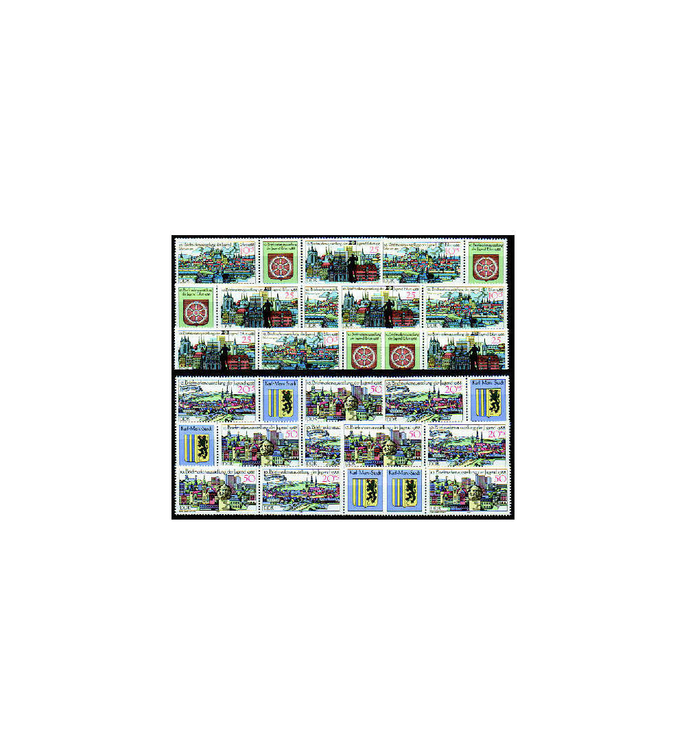 DDR ZD  Nr. 3173-3176 postfrisch **  Ausstellung 1988   WZd 747 - WZd 758, 12 Kombinat