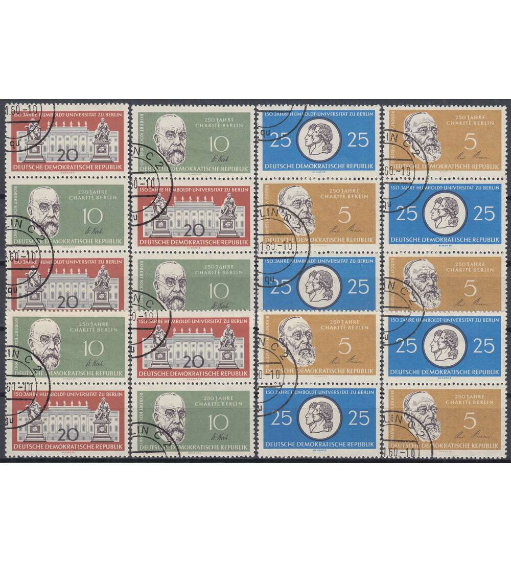DDR ZD Nr. 795-798 gestempelt  Humboldt-Universitt 1960    SZd 12 - SZd 19, 8 Kombinationen