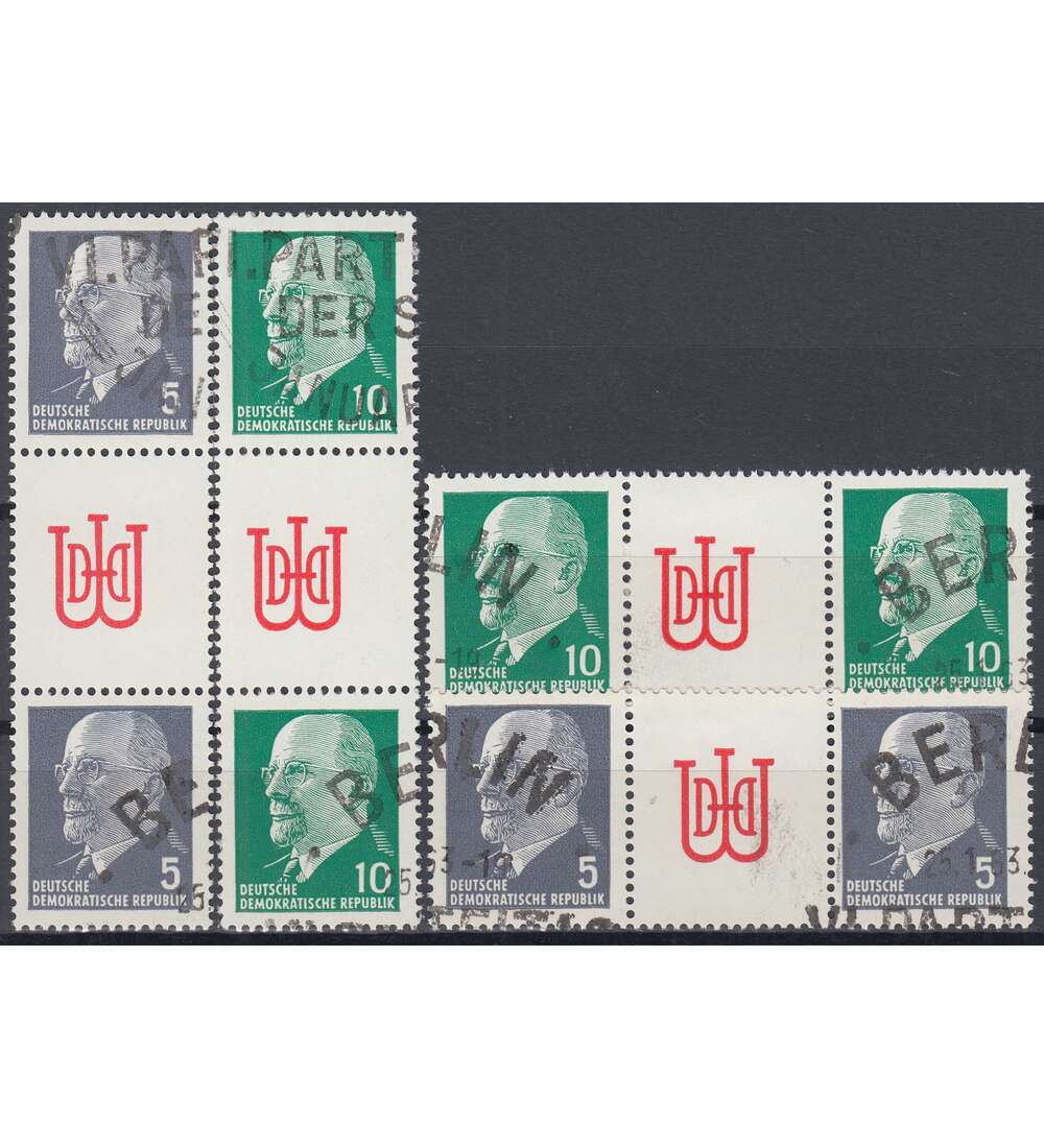 DDR ZD gestempelt              Ulbricht 1962                WZ 11 - SZ 13, 4 Kombinationen