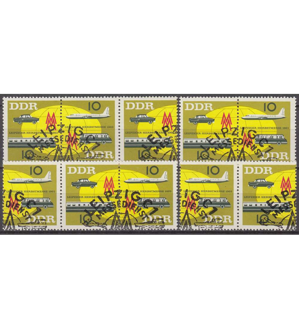 DDR ZD Nr. 976-977 gestempelt  Herbstmesse 1963             WZd 94 - WZd 97, 4 Kombinationen