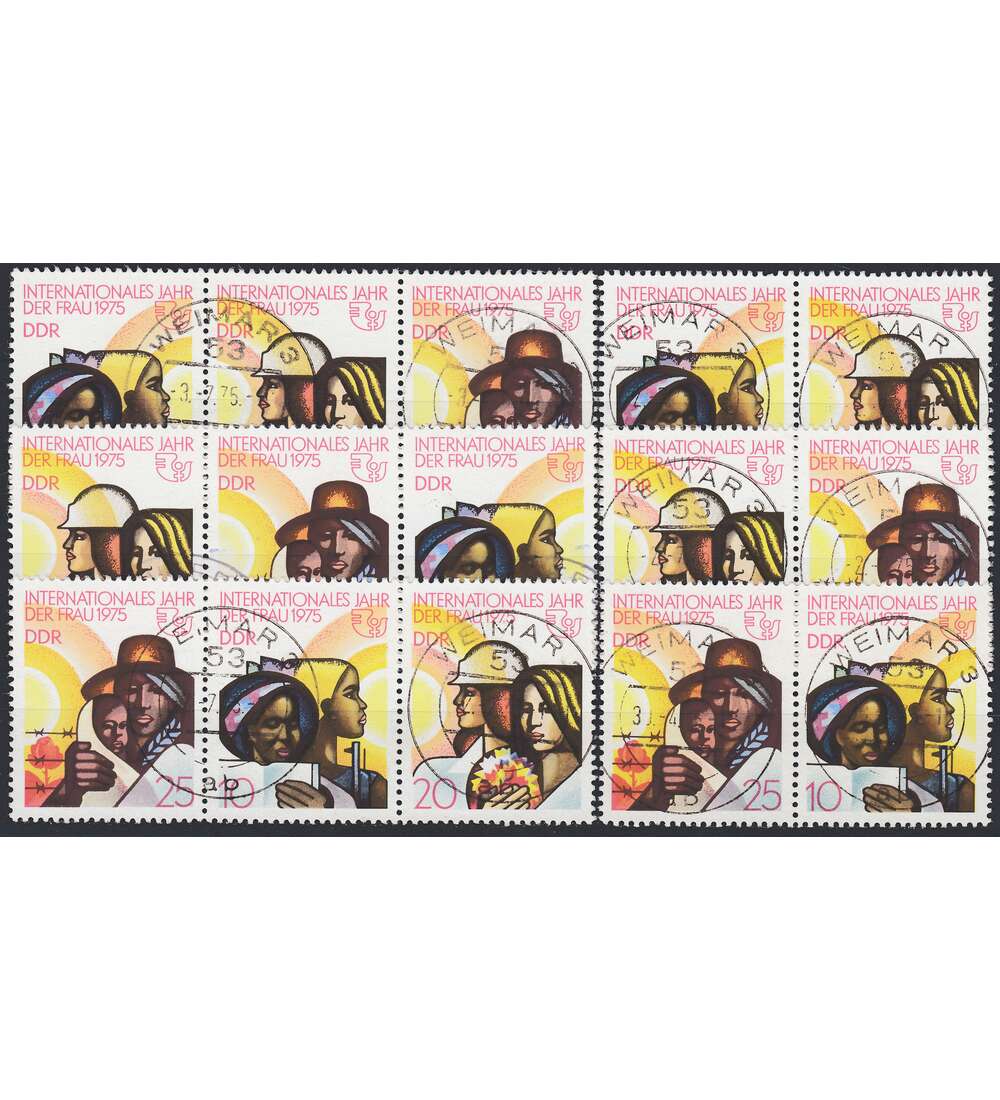 DDR ZD  Nr. 2019-2021 gestempelt Jahr der Frau 1975           WZd 319 - WZd 324, 6 Kombinationen