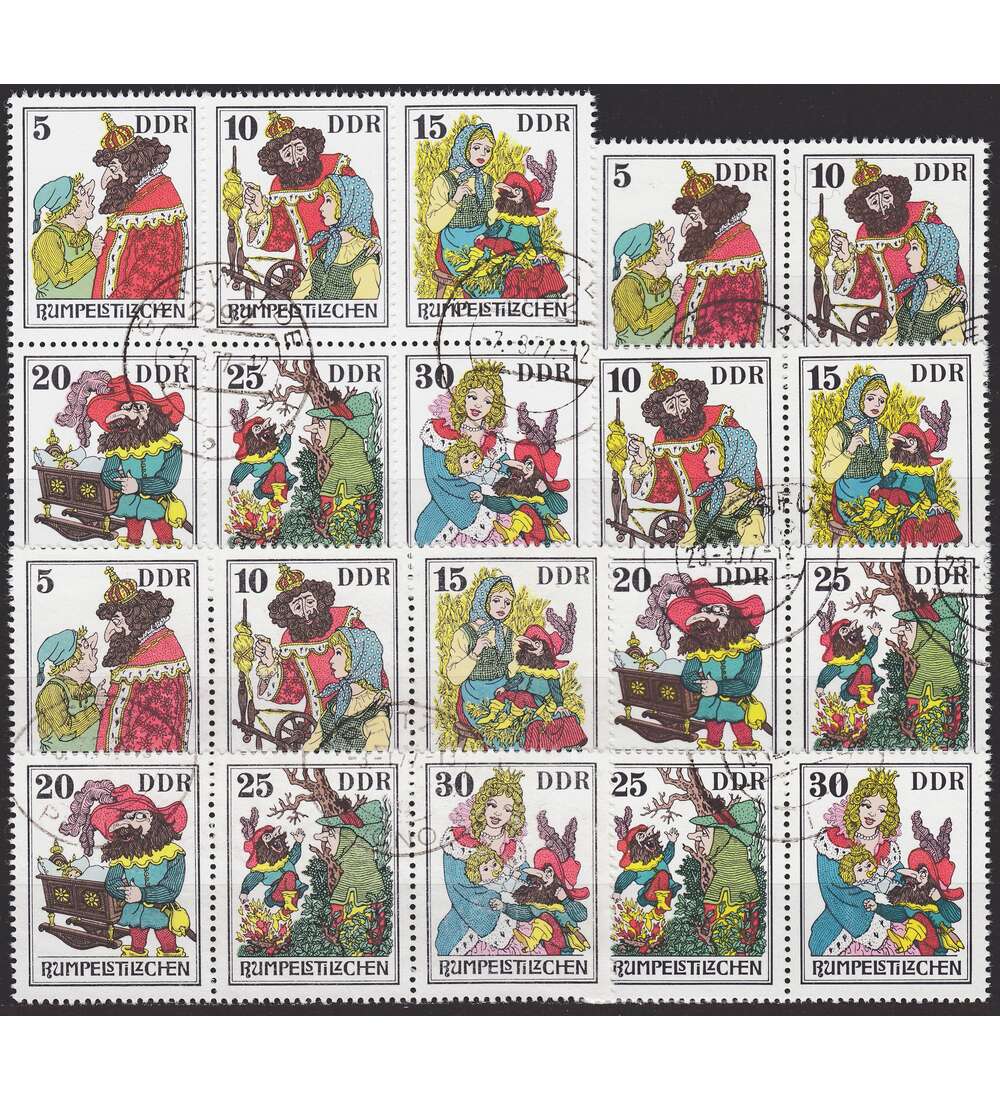 DDR ZD  Nr. 2187-2192 gestempelt M�rchen 1976 WZd 337 - SZd 145, 9 Kombinationen