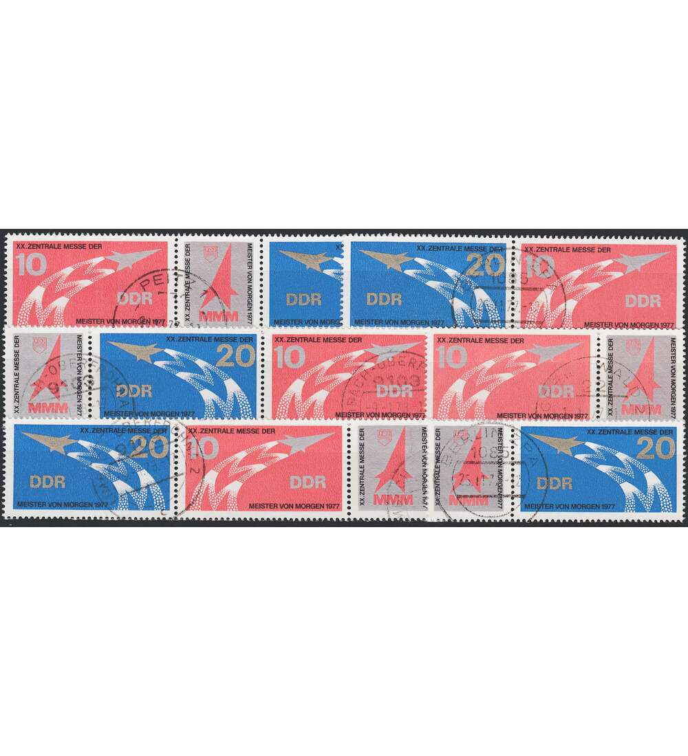 DDR ZD  Nr. 2268-2269 gestempelt Meistermesse 1977 WZd 349 - WZd 354, 6 Kombinationen