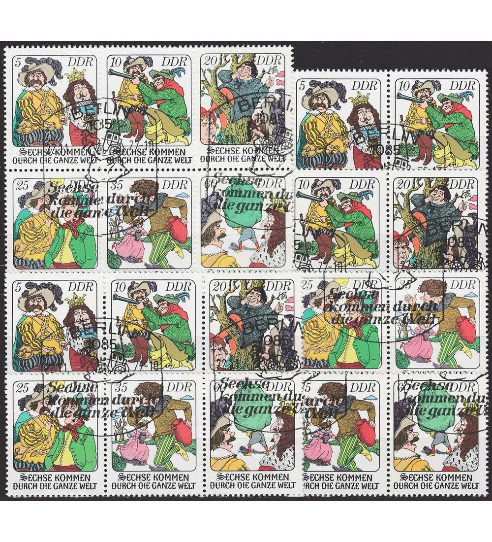 DDR ZD  Nr. 2281-2286 gestempelt M�rchen 1977 WZd 356 - SZd 148, 9 Kombinationen