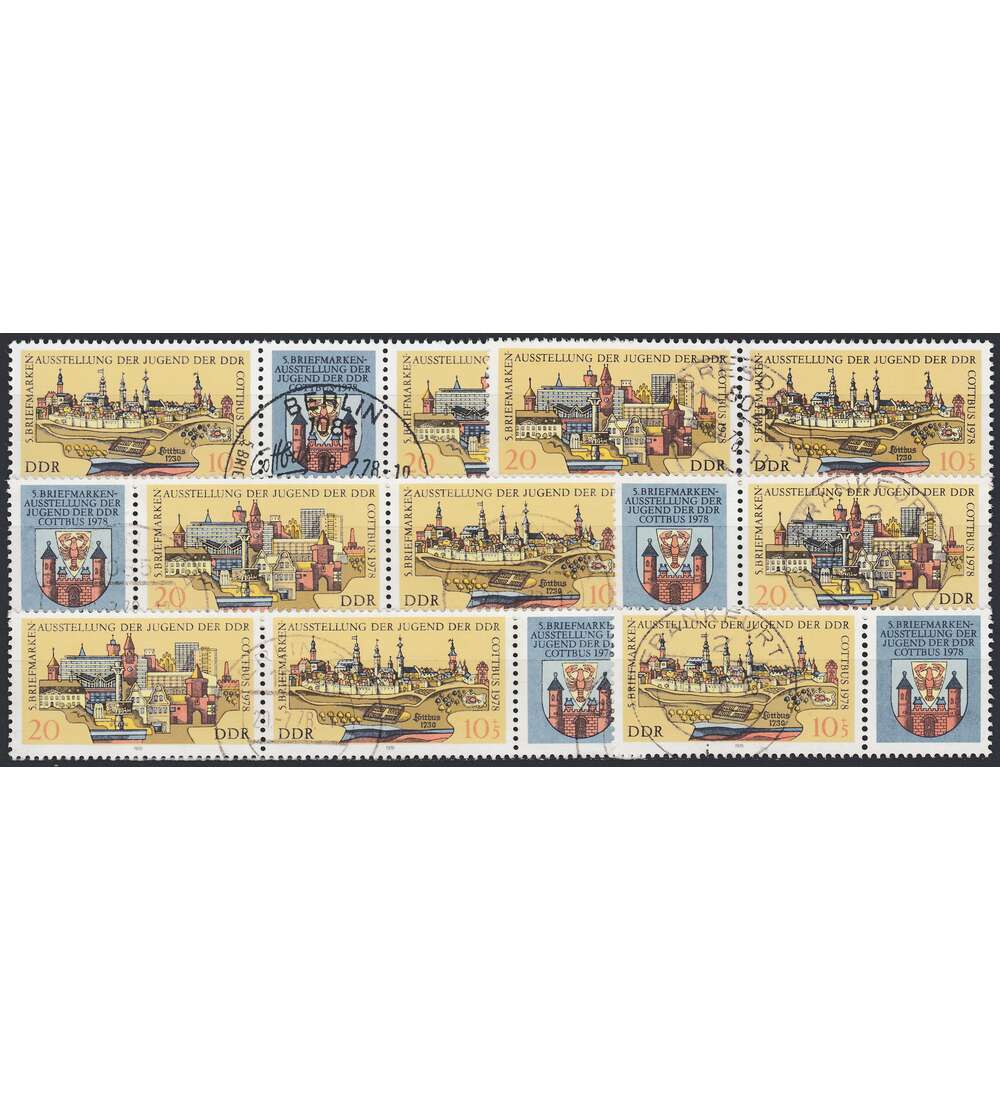 DDR ZD Nr. 2343-2344 gestempelt Ausstellung 1978 WZd 370 - WZd 375, 6 Kombinationen