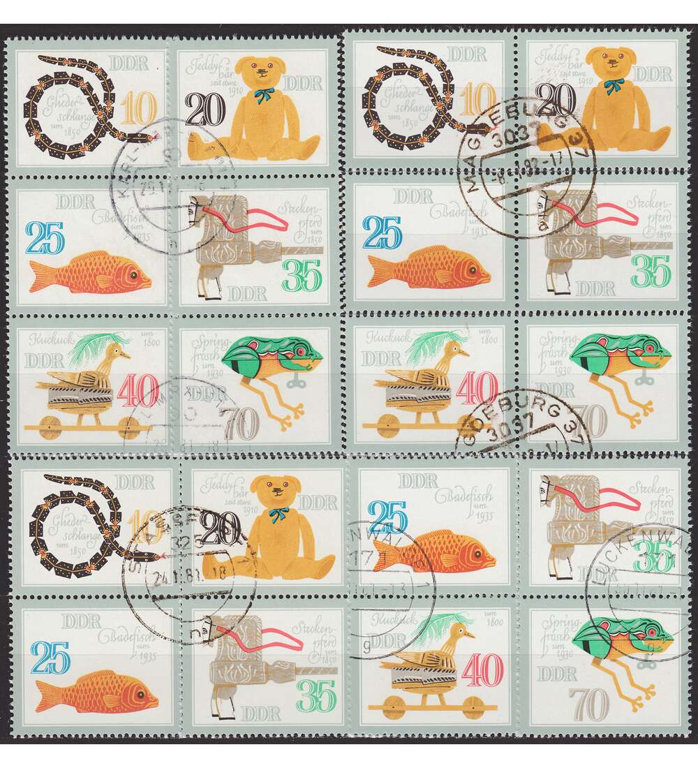 DDR ZD  Nr. 2661-2666 gestempelt Historisches Spielzeug 1981 WZd 517 - SZd 234, 9 Kombinationen
