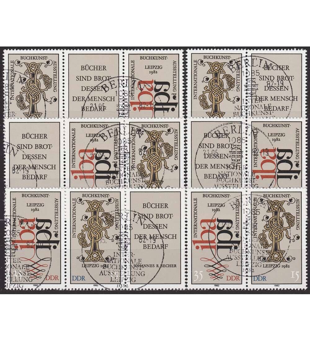 DDR ZD  Nr. 2697-2698 gestempelt Buchkunst 1982 Nr. 2697-2698 WZd 528 - WZd 533, 6 Kombinationen
