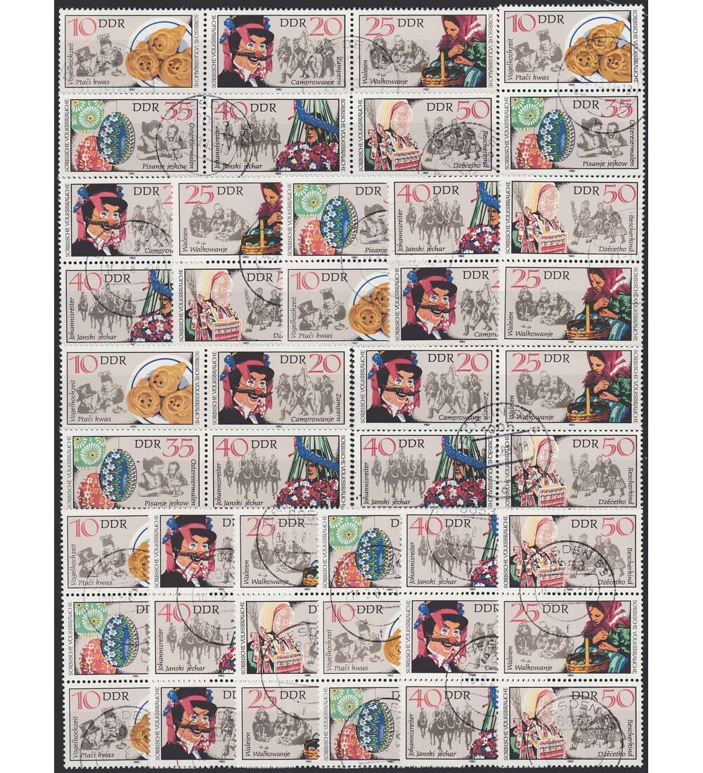 DDR ZD  Nr. 2716-2721 gestempelt Volksbr�uche 1982 WZd 534 - SZd 254, 18 Kombinationen