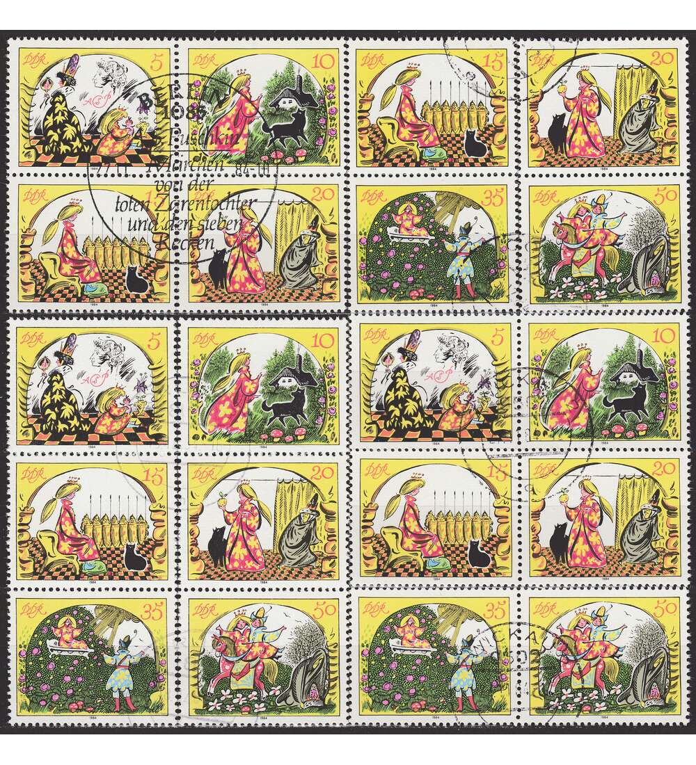 DDR ZD  Nr. 2914-2919 gestempelt Mrchen 1984 WZd 614 - SZd 279, 9 Kombinationen