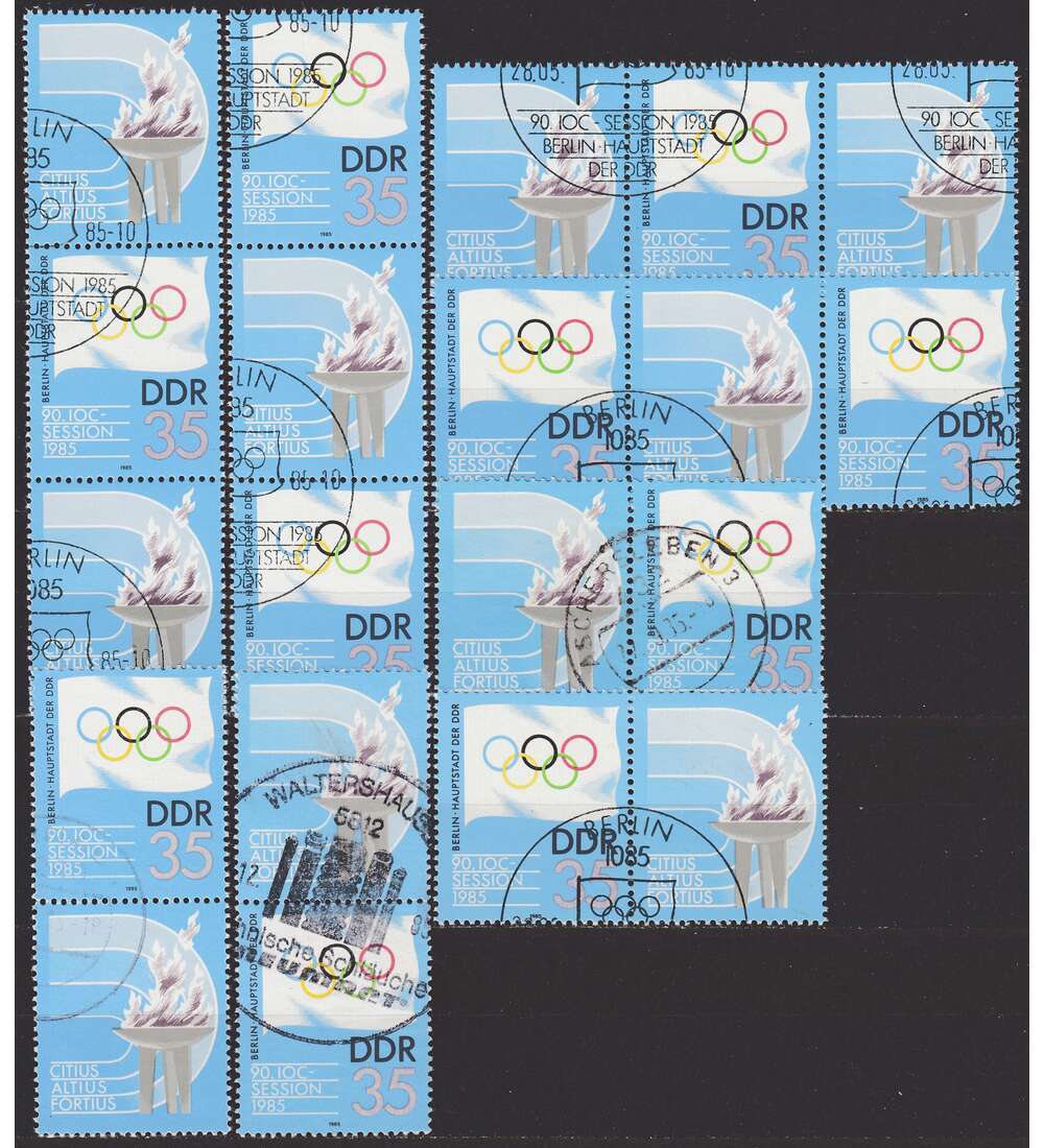 DDR ZD  Nr. 2949 gestempelt IOC 1985 WZd 635 - SZd 291, 8 Kombinationen