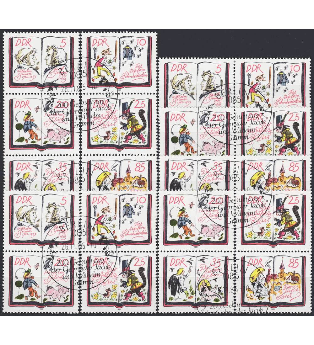 DDR ZD  Nr. 2987-2992 gestempelt M�rchen 1985 Nr. 2987-2992 WZd 653 - SZd 305, 9 Kombinationen