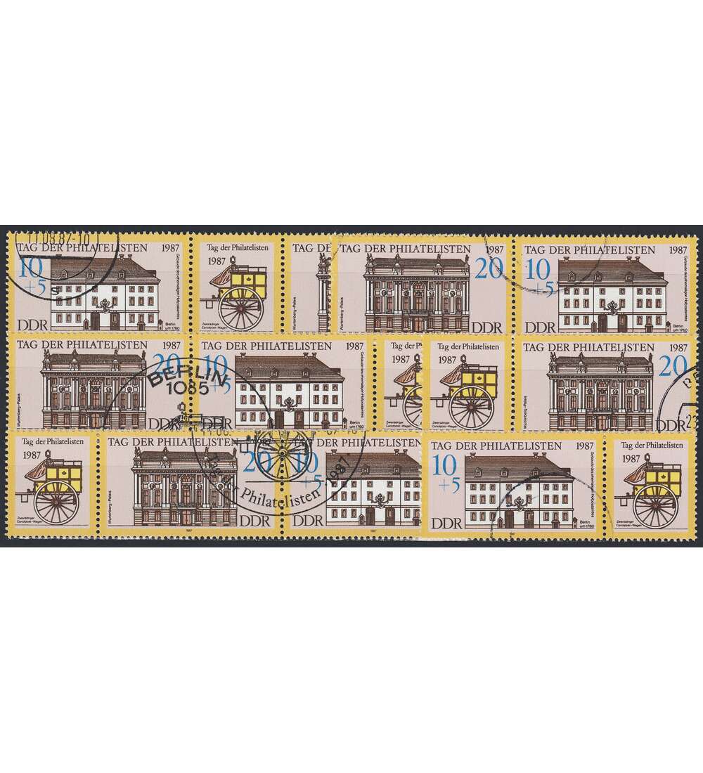 DDR ZD  Nr. 3118-3119 gestempelt Tag der Philatelisten 1987 WZd 721 - WZd 726, 6 Kombinationen