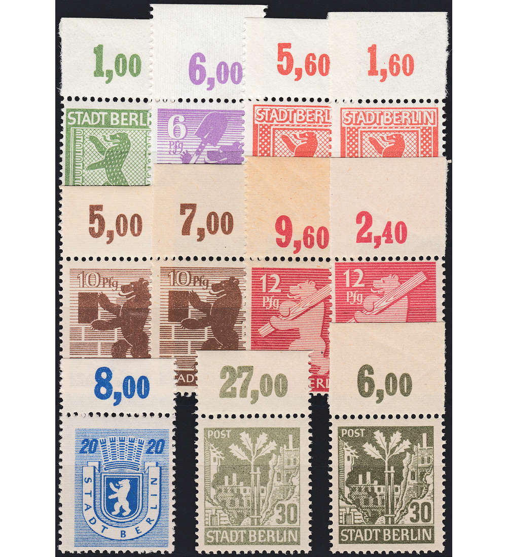 SBZ Nr. 1A-7A OR postfrisch ** Oberrandsatz