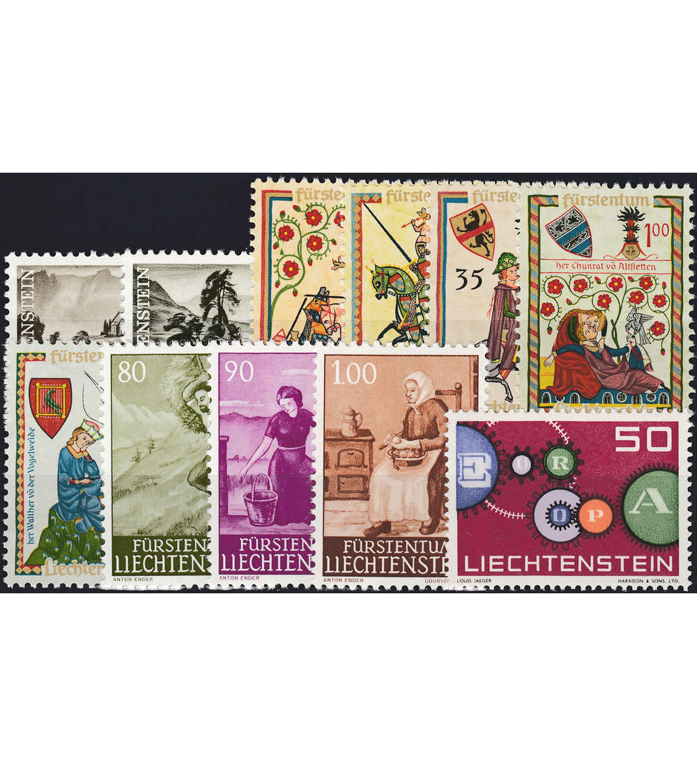 Liechtenstein 1961 postfrisch Nr. 404-414