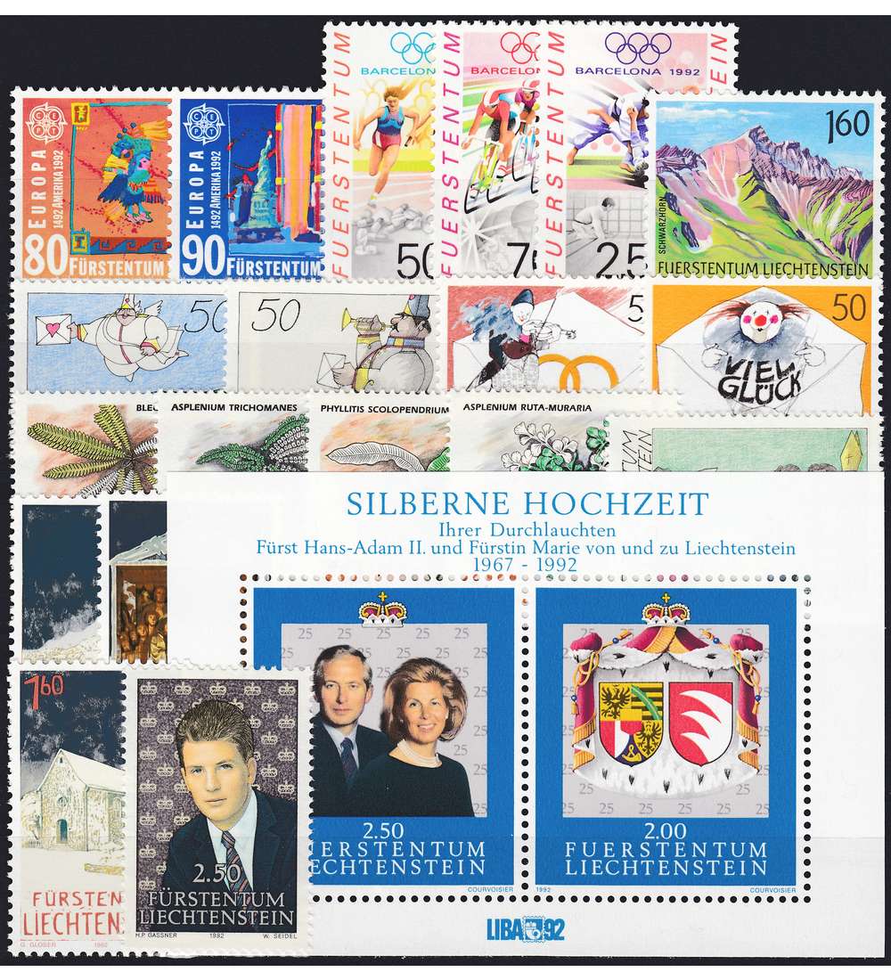 Liechtenstein 1992 postfrisch Nr. 1033-1053 Block 14