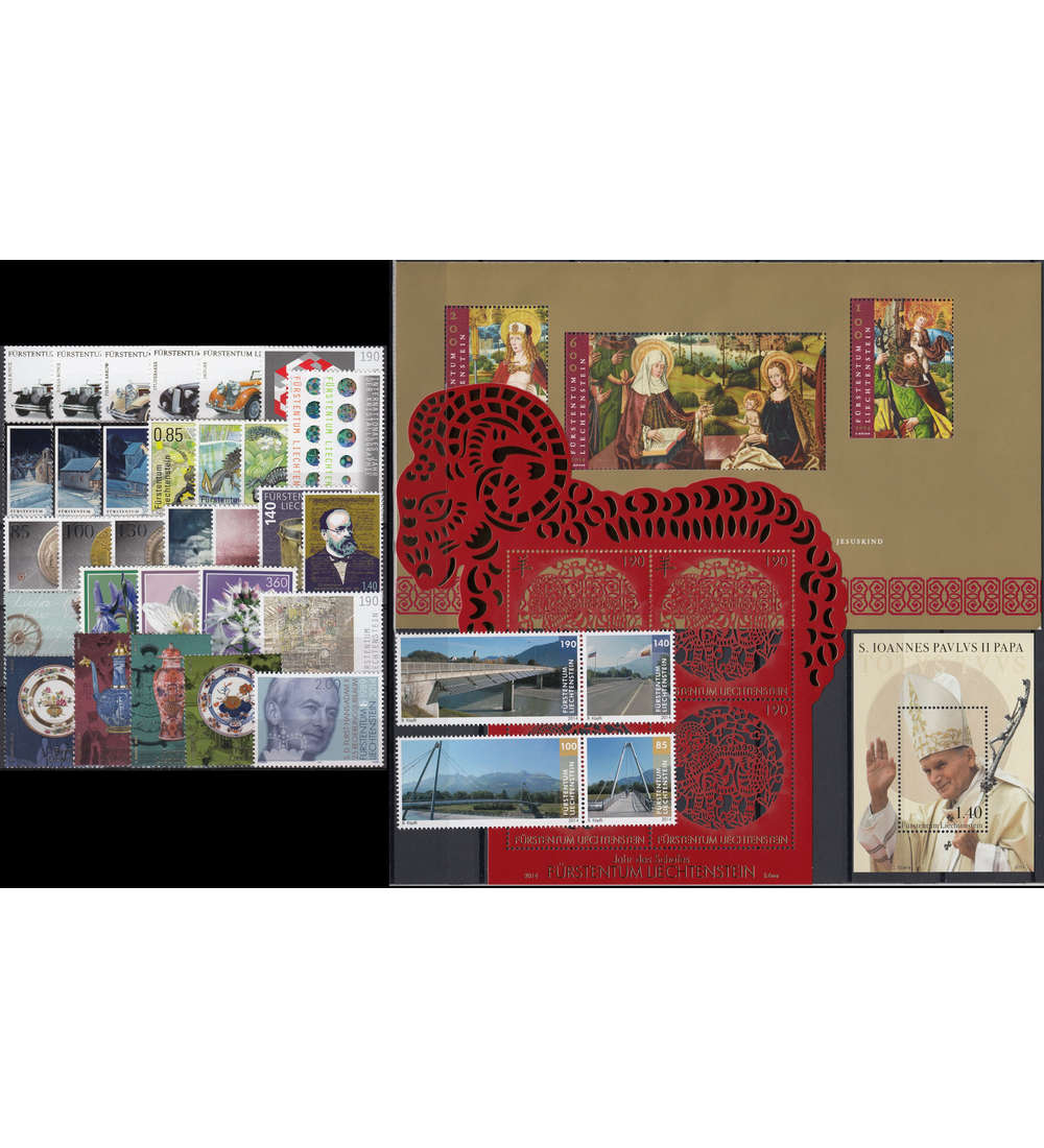 Liechtenstein 2014 postfrisch Nr. 1702-1741 Block 25-26