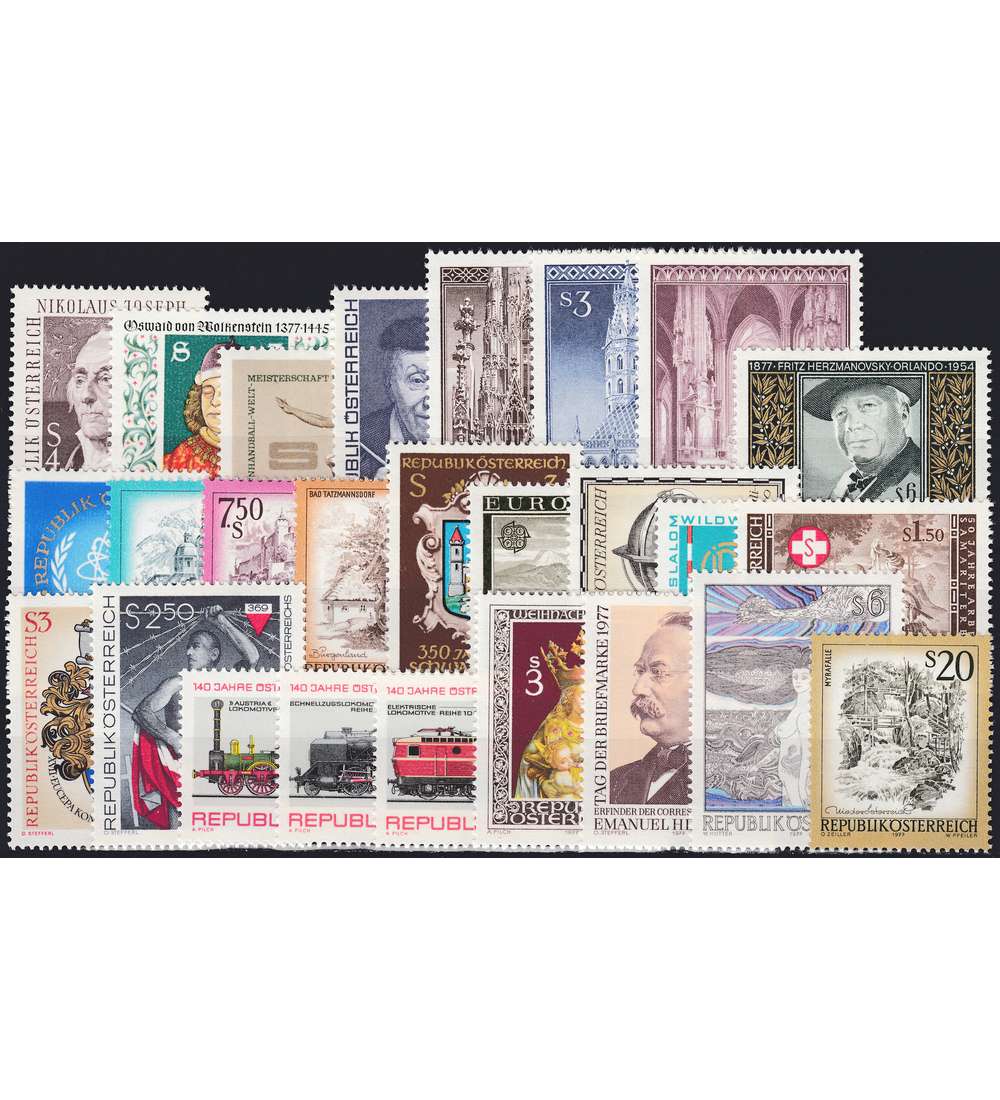�sterreich 1977 postfrisch ** Nr. 1540-1565