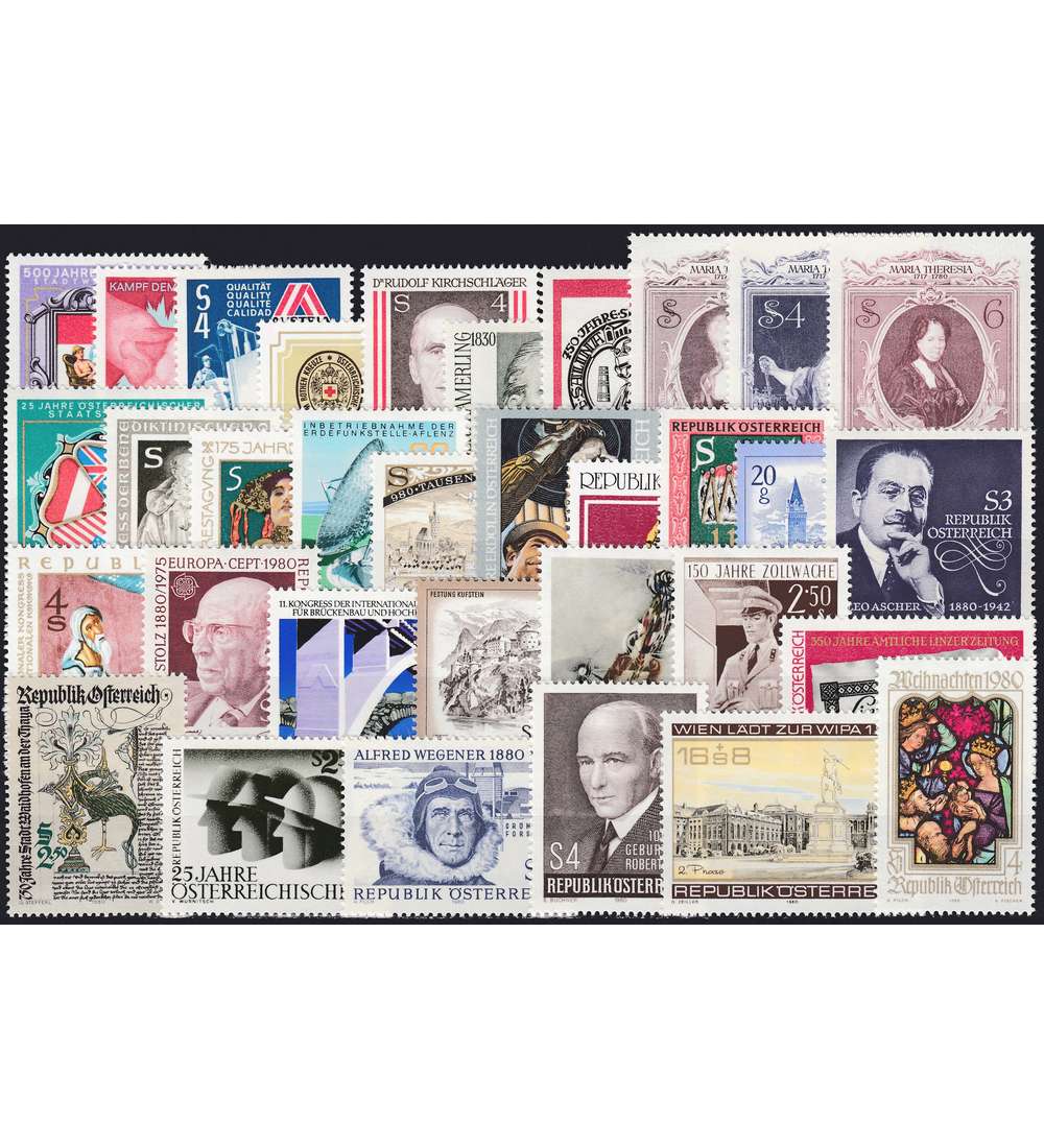 �sterreich 1980 postfrisch ** Nr. 1631-1663