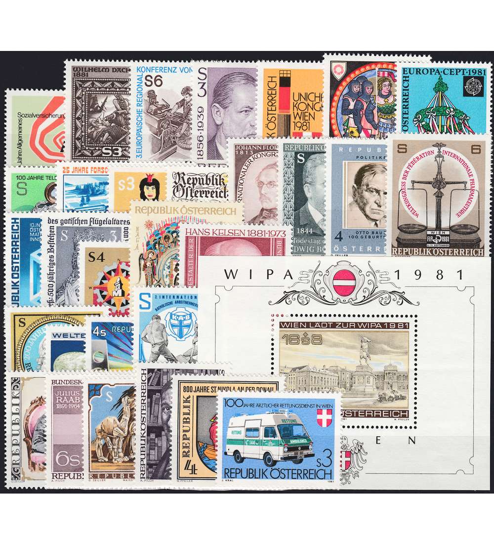 �sterreich 1981 postfrisch ** Nr. 1664-1694 Block 5