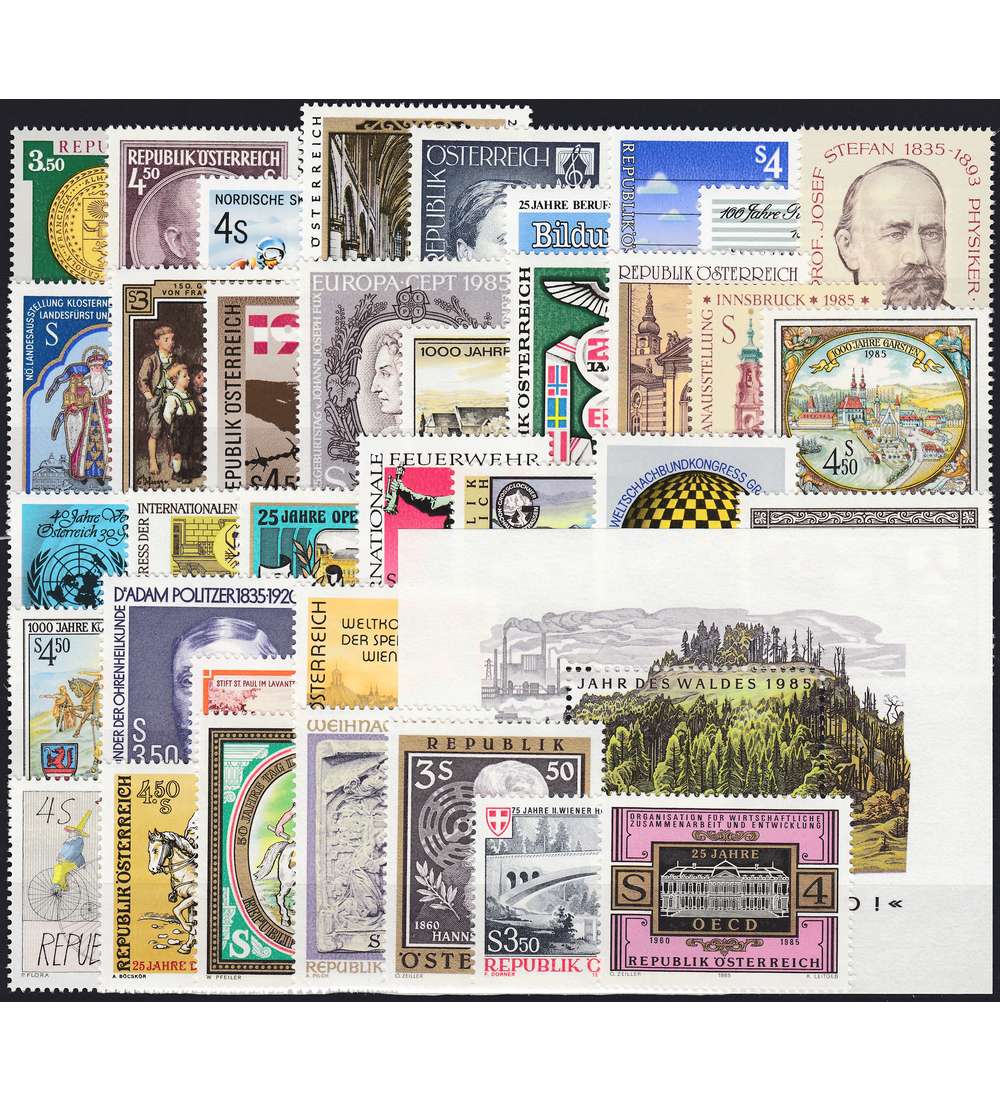 �sterreich 1985 postfrisch ** Nr. 1799-1835 Block 7
