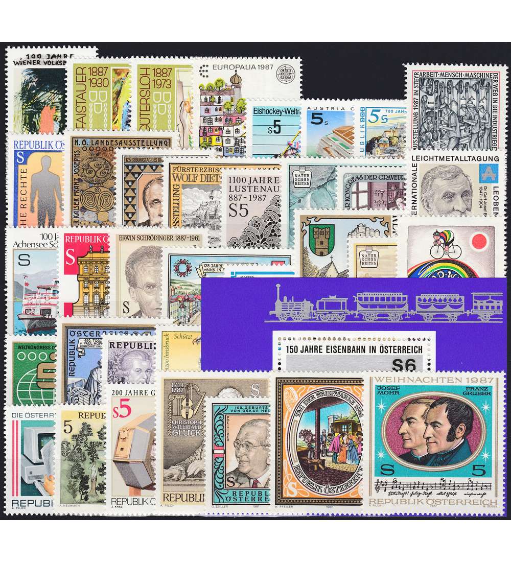 �sterreich 1987 postfrisch ** Nr. 1873-1908 Block 9