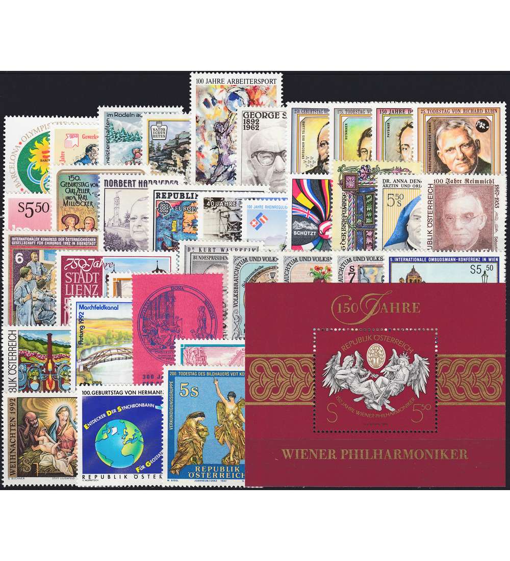 �sterreich 1992 postfrisch ** Nr. 2048-2083 Block 11