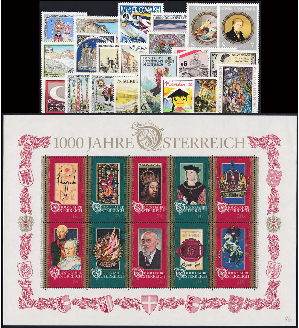 �sterreich 1996 postfrisch ** Nr. 2177-2207 Block 12