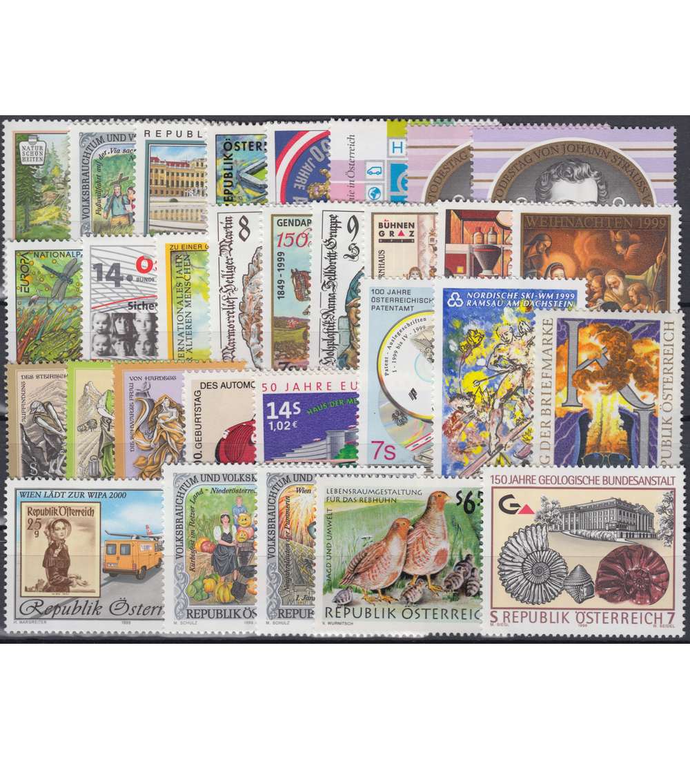 �sterreich 1999 postfrisch ** Nr. 2272-2301